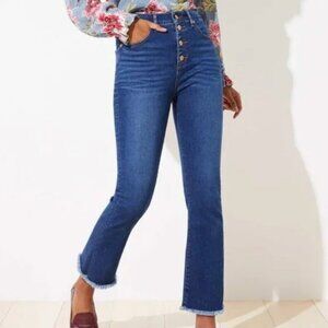 LOFT High Rise Flare Crop Jeans
